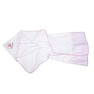 Toalha Soft Bordada Loupiot Clean 85x85cm - cisne rosa