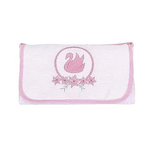 Trocador de Fraldas Portátil  Bordado Loupiot Clean - cisne rosa