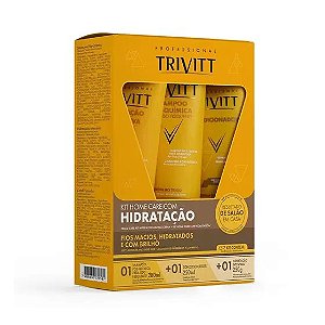 Kit Home Care com Hidratação Trivitt Shampoo 280ml + Condicionador 250ml + Hidratação 250g