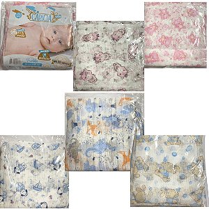Fralda Carícia Baby 05 Unidades 65cm x 65cm Minasrey - Estampas Sortidas