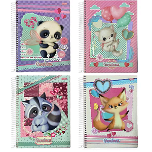 Caderno Capa Dura Universitário Sweetness Jandaia 10 Materias 160 Folhas - Capas Sortidas