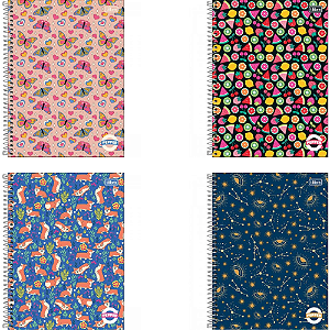 Caderno Capa Dura Universitário Pepper Tilibra 20 Materias 320 Folhas - Capas Sortidas