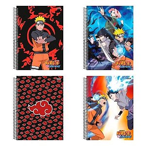Caderno Capa Dura Universitário Naruto SD 15 Materias 240 Folhas - Capas Sortidas