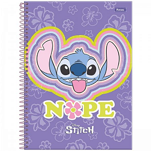 Caderno Capa Dura Universitário Stitch Foroni 10 Materias 160 Folhas - Capas Sortidas