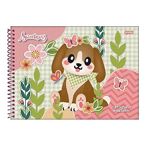 Caderno de Desenho e Cartografia Sweetness Jandaia 80 Folhas Sortidos