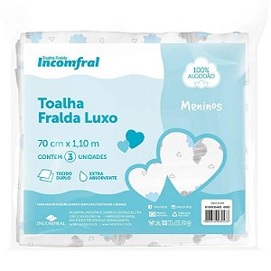 Toalha Fralda Incomfral Luxo Masculina 70X1.10 3 Unidades