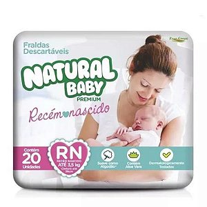 Fralda Descartável Natural Baby RN 20 Unidades