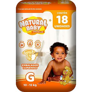 Fralda Descartável  Infantil Natural Baby Premium Jumbinho Pacote G 18 Unidades