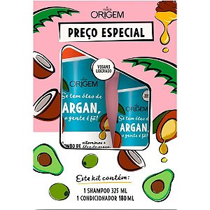 Kit Shampoo 325ml + Condicionador 180ml Nazca Origem Argan