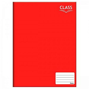 Caderno Brochura Capa Dura Costurado Vermelho Class Foroni 1/4 Pequeno 80 Folhas