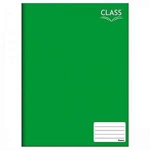 Caderno Brochura Capa Dura Costurado Verde Class Foroni 1/4 Pequeno 80 Folhas