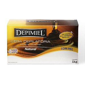 Cera Depilatória Depimiel 1000gr Natural - 4 potes de 250 gr