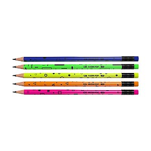Lapis Preto Com Borracha Cis Neon POP HB Sortidos