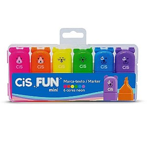 Marca Texto Cis Fun Mini 6 Cores Neon