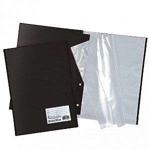 Pasta Polibras Catalogo com 100 envelopes - preto