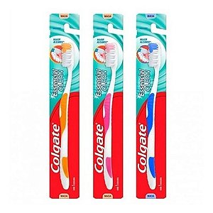Escova de Dentes Colgate Essencial Clean Suave/Macia com 12 unidades Cores Sortidas