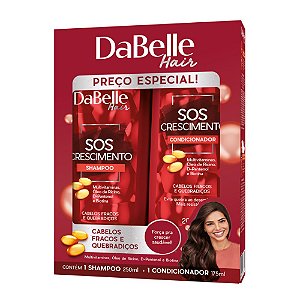 Kit Shampoo 250 ml + Condicionador 175 ml Dabelle Hair SOS Crescimento