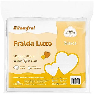 Fralda Luxo Branca Incomfral Pacote com 5 unidades