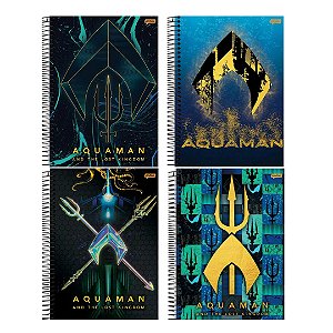 Caderno Universitário Aquaman 10 Matéria 160 Folhas Jandaia Sortido