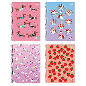 Caderno Universitário 12 Matérias Spice Feminino 192 Folhas Tilibra Sortido