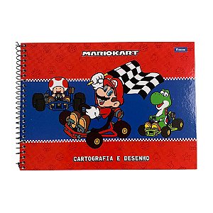 Caderno de Desenho Mario Kart 80 Folhas Foroni