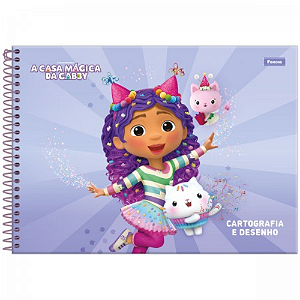 Caderno de Desenho A Casa Mágica Da Gabby 80 Folhas Foroni
