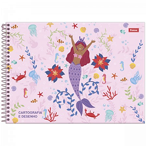 Caderno Cartografia E Desenho Capa Dura Sereia Foroni 80 Folhas