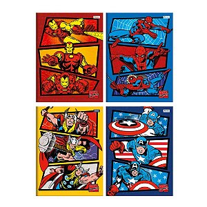 Caderno Brochurão Capa Dura Vingadores Marvel Comics 80 folhas Sortidos