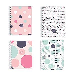 Caderno Universitário Billy Balls 10 Matérias São Domingos 160 Folhas Sortido