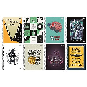 Caderno Universitário KBOM 10 Matérias Masculino 200 Folhas São Domingos Sortido