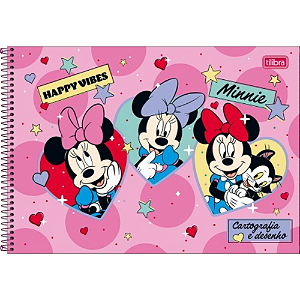 Caderno Tilibra de Cartografia e Desenho Espiral Capa Dura Minnie 80 Folhas SORTIDO