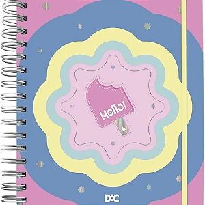 DAC Caderno Smart Colegial Hello com 80 Folhas Reposicionáveis 90g 10 divisórias