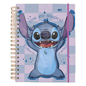 Dac Caderno Smart Universitário Disney Stitch com 80 Folhas Reposicionáveis 90g 10 divisórias