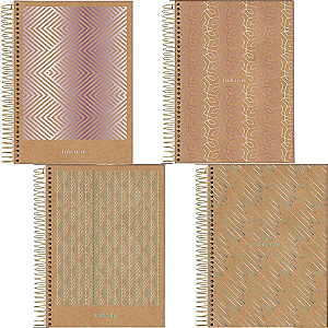 Caderno Espiral Colegial Capa Dura 1 Matéria 80 Folhas Kraft Color Jandaia Sortido