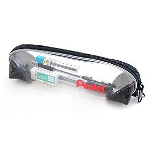 Kit Pentel Pencase Preto - estojo + caneta + lapiseira + borracha