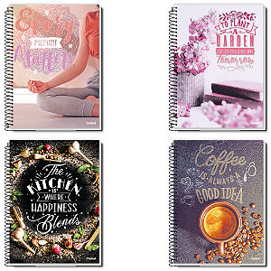 Caderno Universitário Capa Dura Espiral 1 Materia 80 Folhas Comfy Credeal Capas Sortidas.