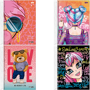Caderno Universitário It Girl 12 Matérias 240 Folhas Jandaia Sortidos