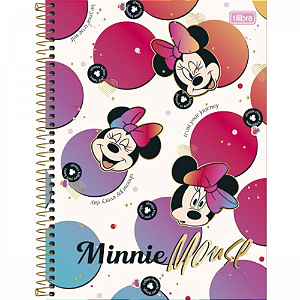 Caderno Espiral Universitário 12 Matérias Tilibra Minnie Connect Capas Sortidas.