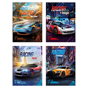 Caderno Brochura Universitário Capa Dura X-Racing 80 folhas