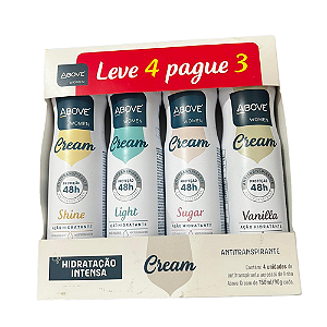 Kit Desodorante Aerosol Above Cream 150ml Leve 4 Pague 3