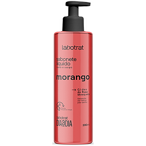 Sabonete Liquido Rosto e Corpo Morango Labotrat 190 ml.
