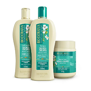 Kit Cachos e Crespos 500ml Bioextratus - Shampoo + Condicionador + Máscara