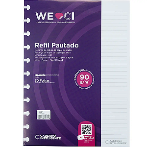 Refil para Caderno Inteligente Pautado 90g Grande 200x275mm