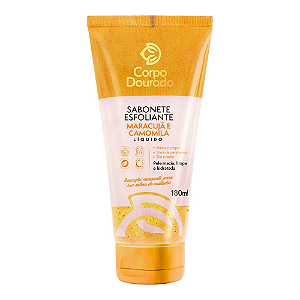 Sabonete Liquido Esfoliante Maracujá e Camomila Corpo Dourado 180ml.