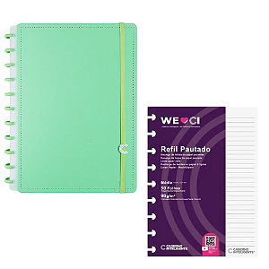 Kit Caderno Inteligente All Green Medio + Refil Pautado