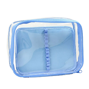 Estojo DAC em PVC Cristal Azul com Divisão Ref 4683