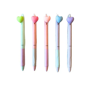 Caneta Click Heart Love Molin Cores Sortidas.