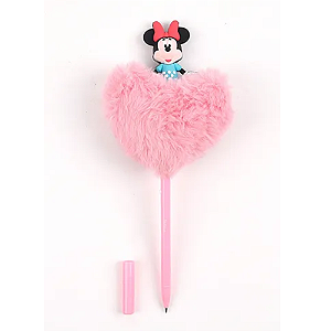 Caneta Coração Plush Minie 0,7mm Escrita Azul Molin.