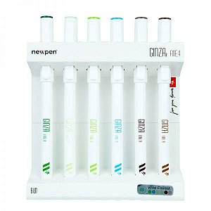 Kit Marcador Artistico Newpen Fine.4 Ginza PRO - Wild Forest Multicor com 6 Unidades