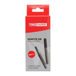 Grafite HB 2.0mm Yins Paper Tubo Com 6 unidades